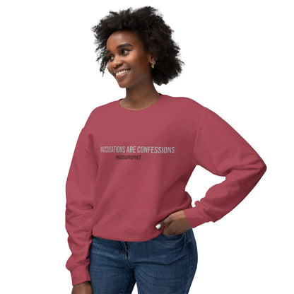 #AccusationsAreConfessions #NADDAProphet Unisex Lightweight Crew-neck Sweatshirt