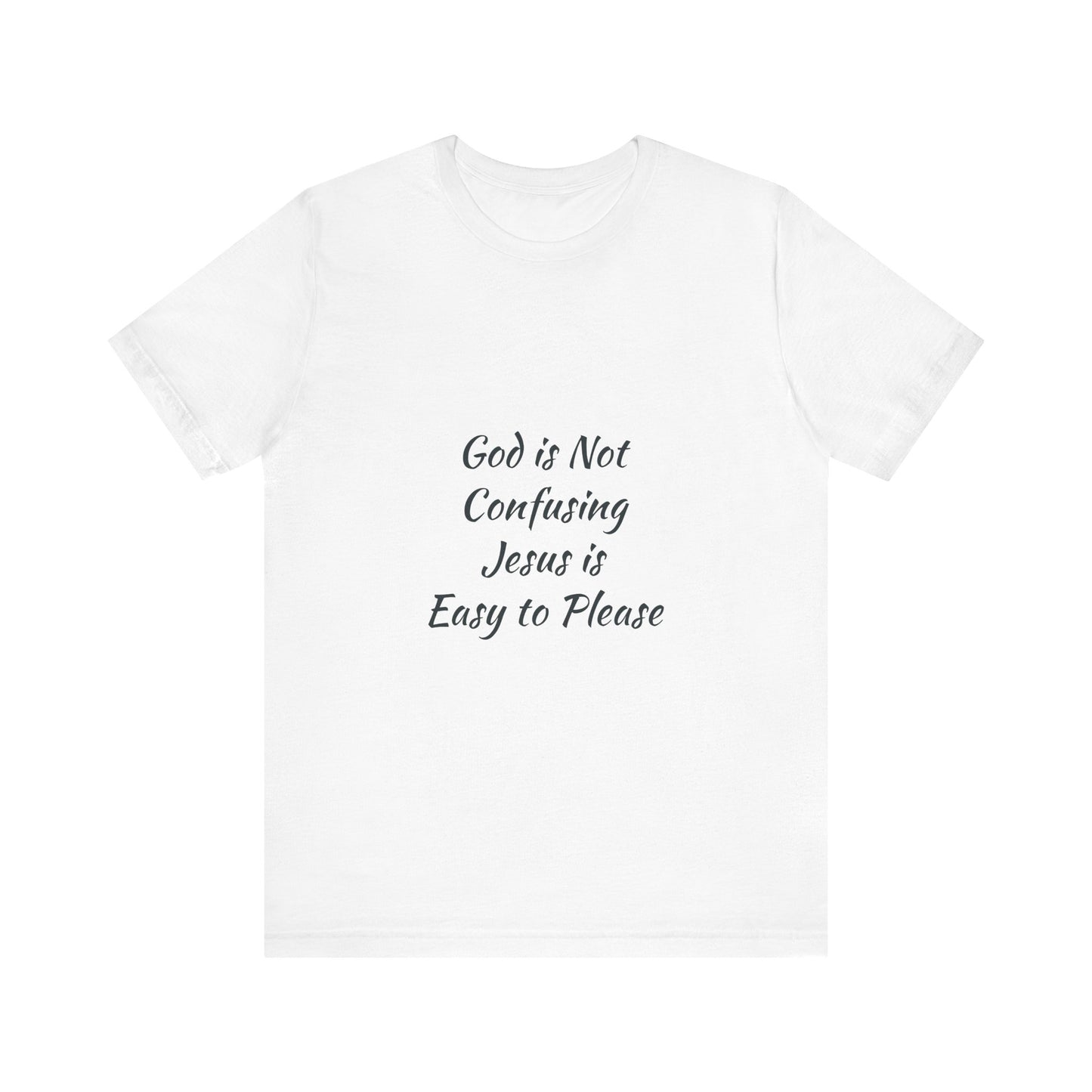 The Truth Man Show Unisex Jersey Tee - "God is Not Confusing, Jesus is Easy to Please"