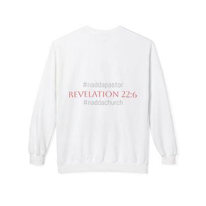 NADDA THETRUTHMANSHOW.COM Unisex Fleece Crewneck Sweatshirt Revelation 22:6