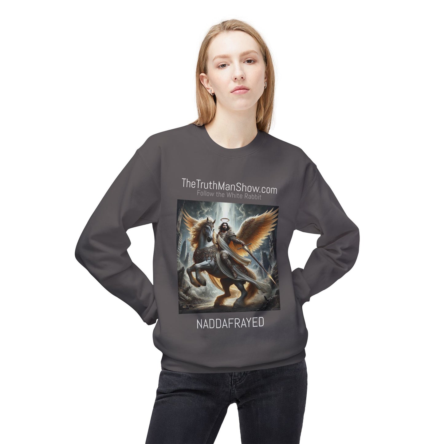 NADDA THETRUTHMANSHOW.COM Unisex Fleece Crewneck Sweatshirt Revelation 22:6