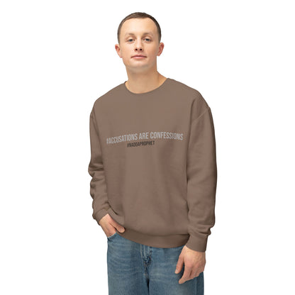 #AccusationsAreConfessions #NADDAProphet Unisex Lightweight Crew-neck Sweatshirt