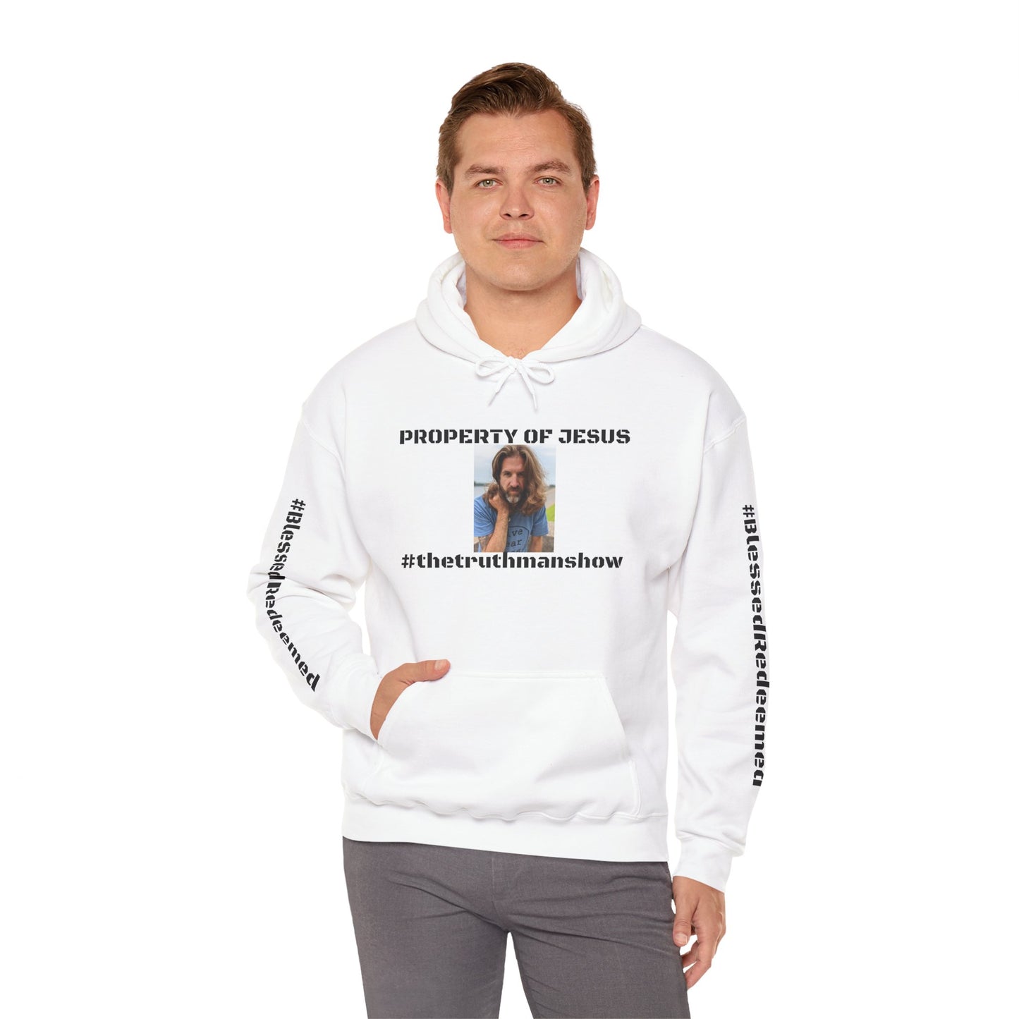 Property of Jesus #TheTruthManShow Unisex Heavy Blend™ Hooded Sweatshirt