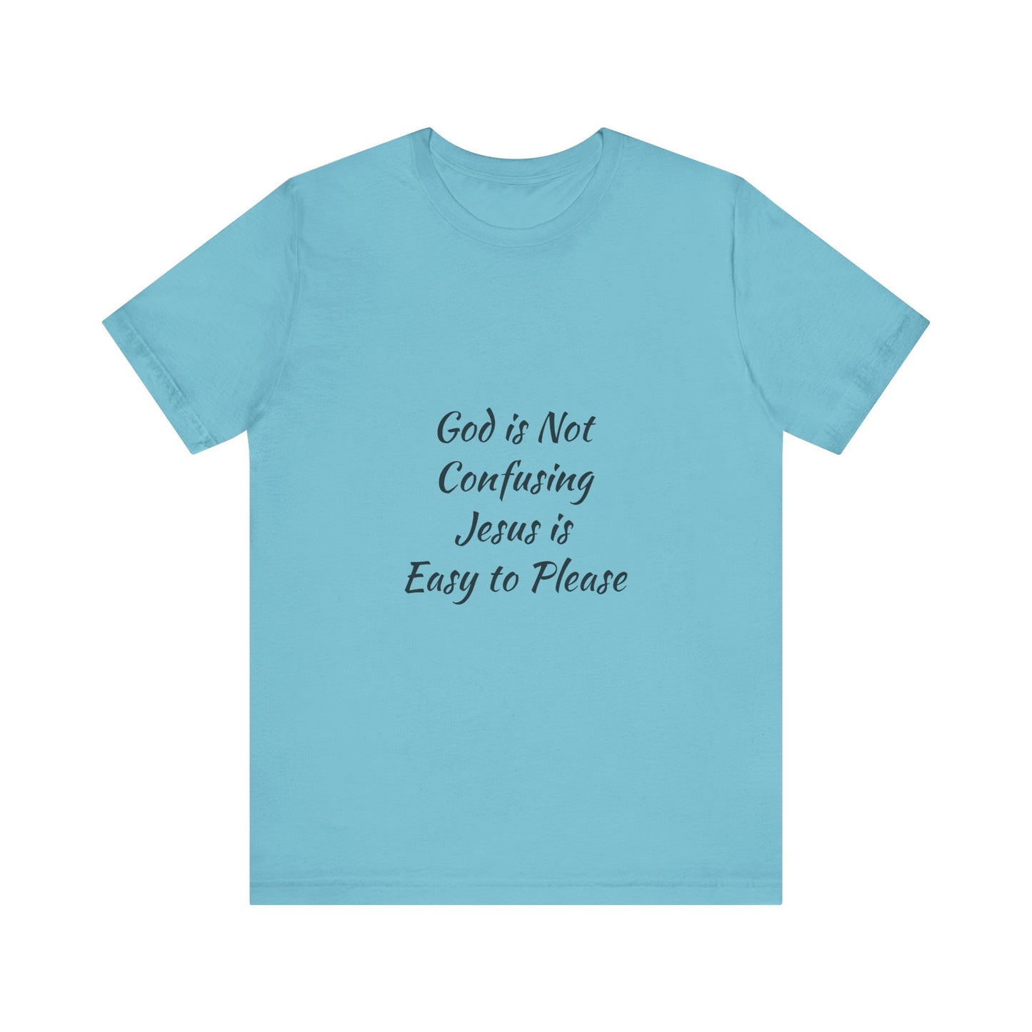 The Truth Man Show Unisex Jersey Tee - "God is Not Confusing, Jesus is Easy to Please"