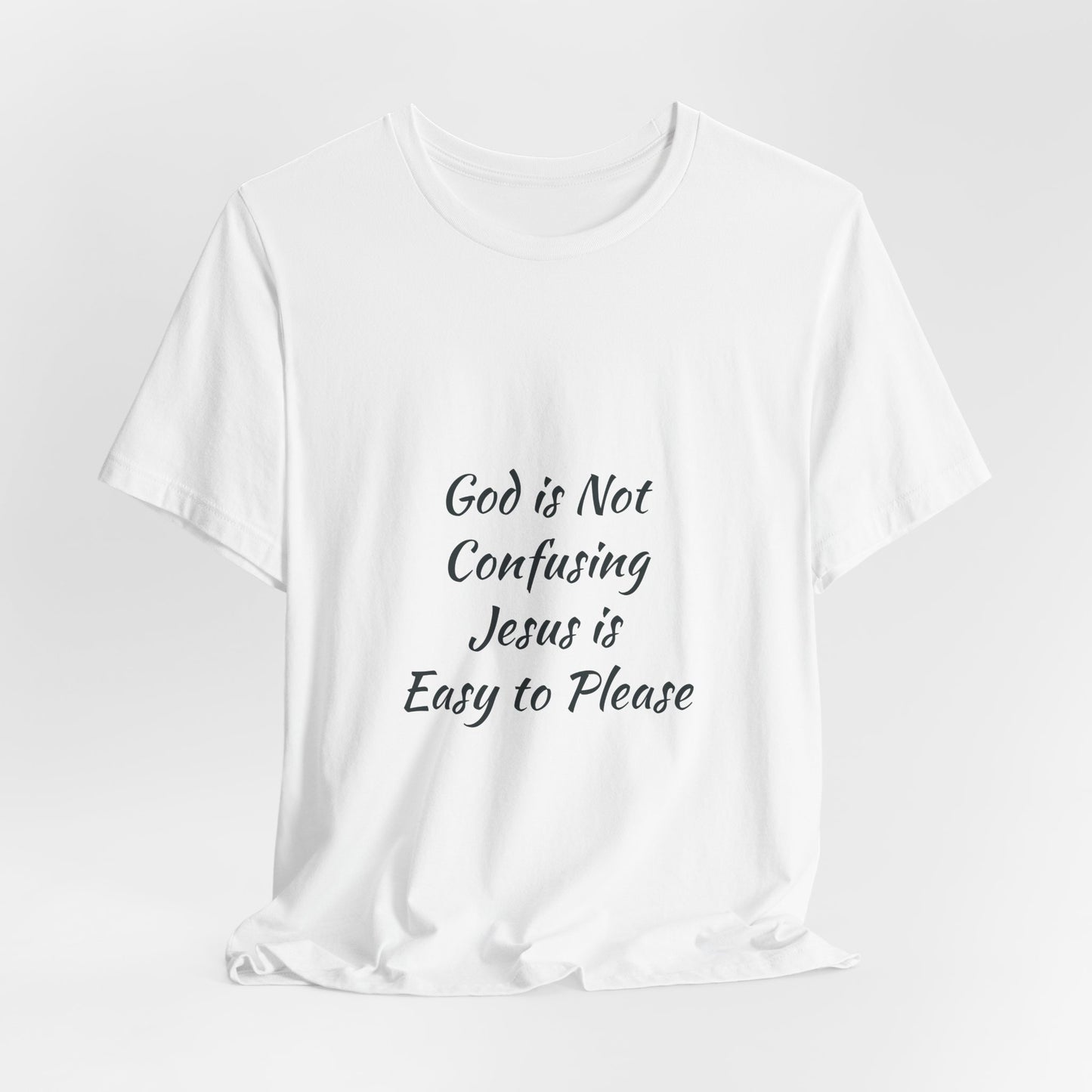 The Truth Man Show Unisex Jersey Tee - "God is Not Confusing, Jesus is Easy to Please"